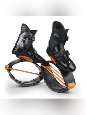 Jumps Kangoo Style Rebound Shoes in Black & Orange